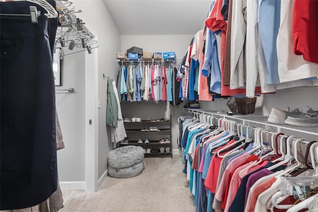 spacious closet with carpet floors