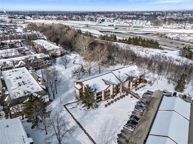 view of snowy aerial view