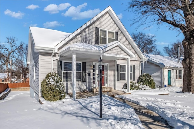 view of front of home featuring covered porch