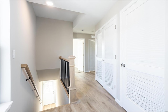 hall featuring light hardwood / wood-style flooring