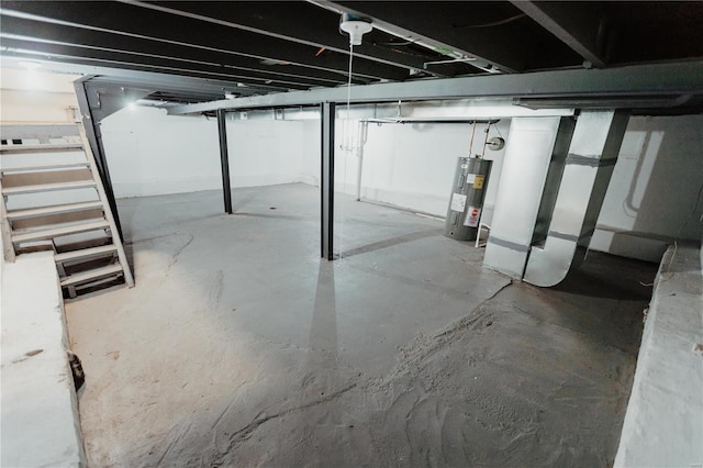 basement with electric water heater