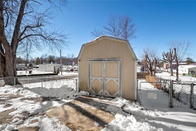 view of snow covered structure