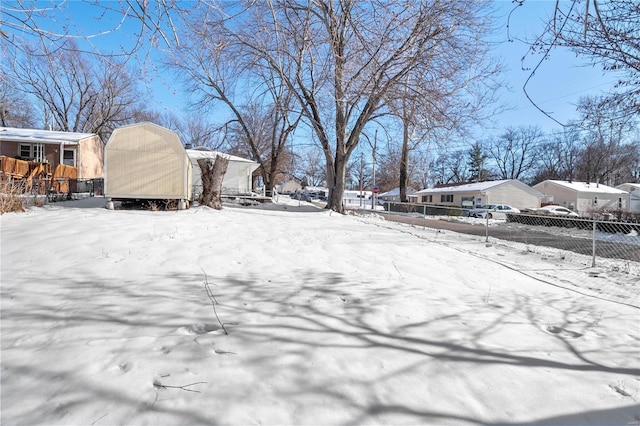 view of snowy yard