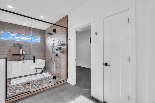 bathroom with walk in shower