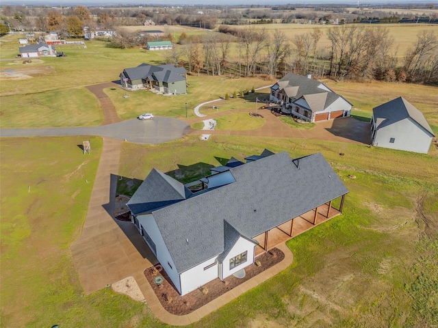 aerial view featuring a rural view