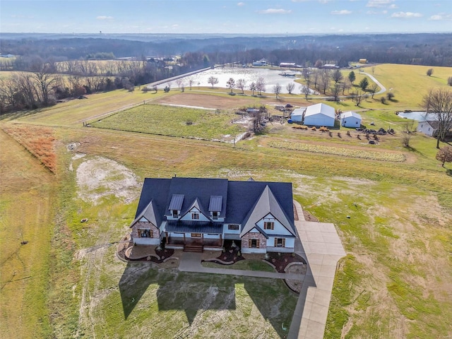 aerial view with a rural view