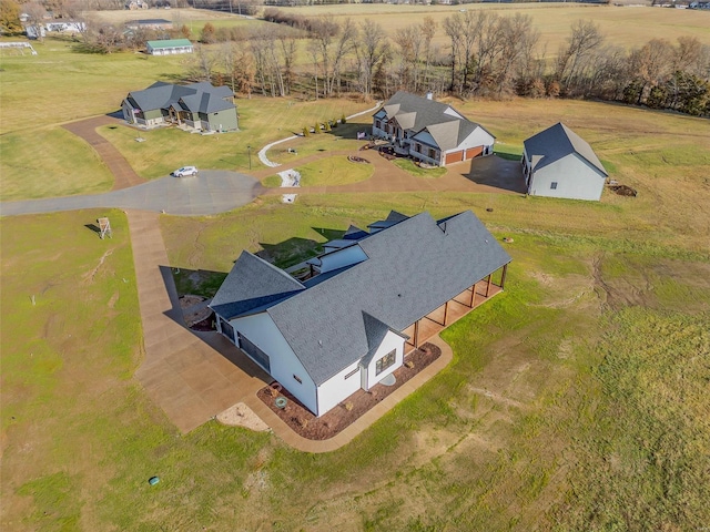 aerial view with a rural view