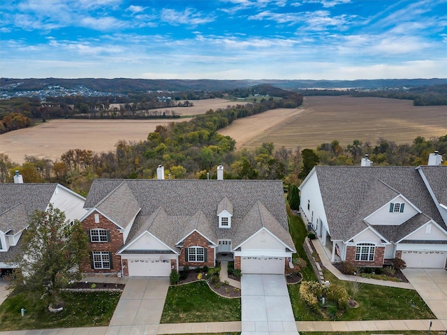 aerial view featuring a rural view