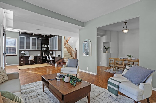 living room featuring hardwood / wood-style flooring