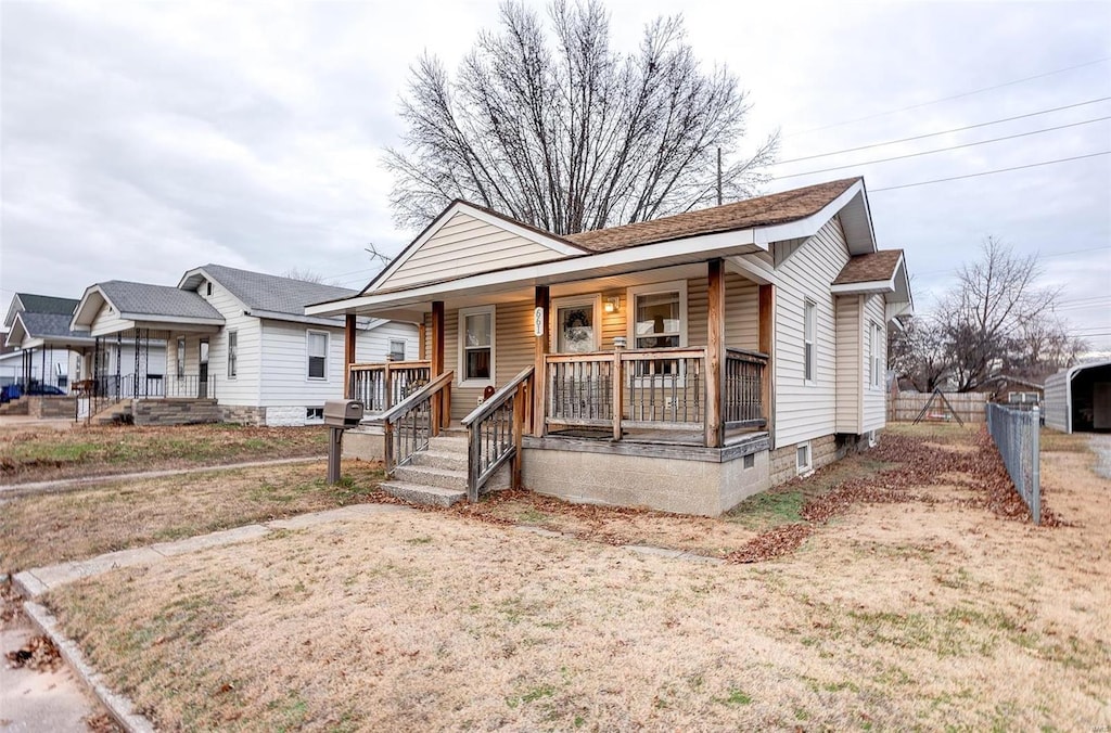 bungalow-style home featuring covered porch