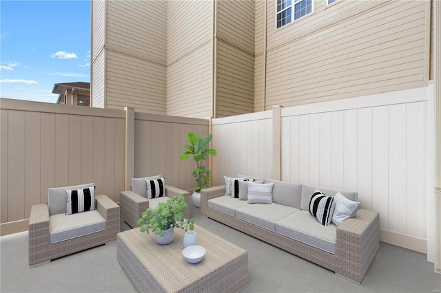 view of patio / terrace with an outdoor living space