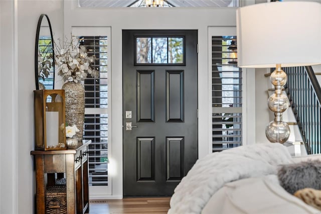 entrance foyer with hardwood / wood-style flooring