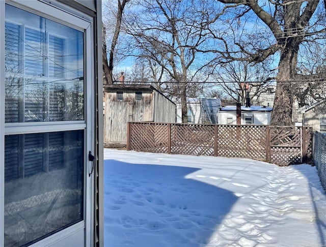 view of snowy yard