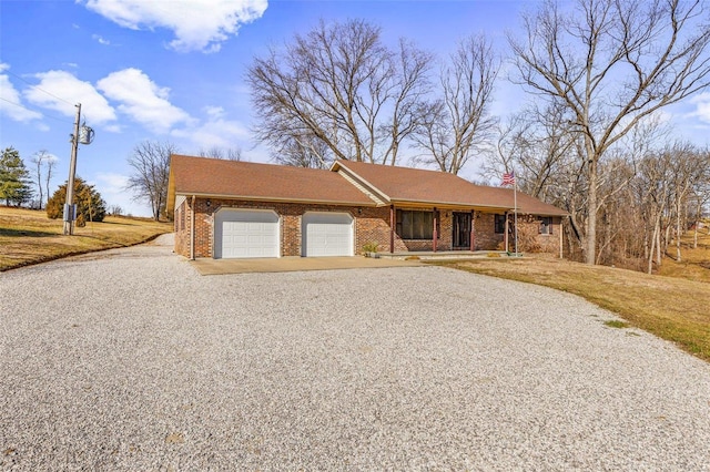 ranch-style home with a garage