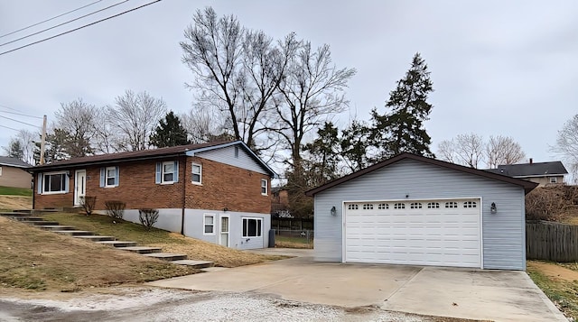 exterior space featuring a garage