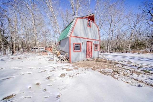 view of snow covered structure