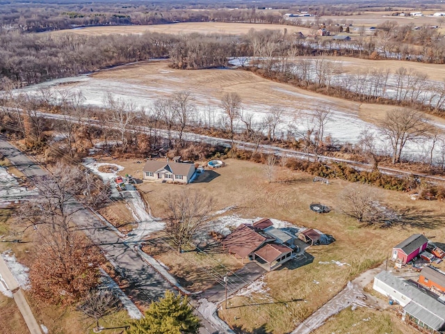 aerial view featuring a rural view