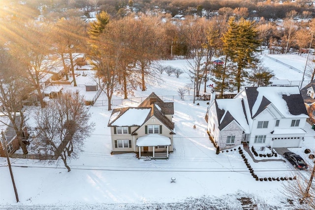 view of snowy aerial view