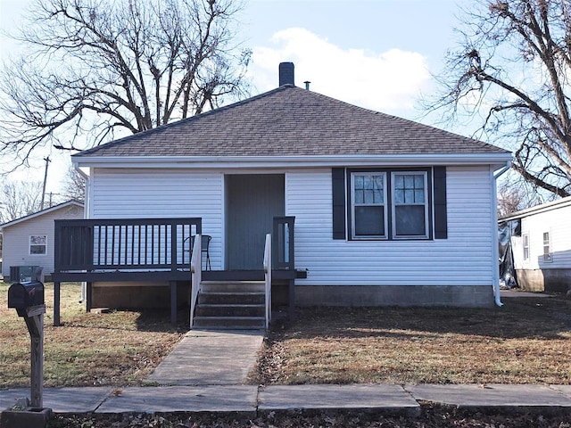 view of front of house with a deck