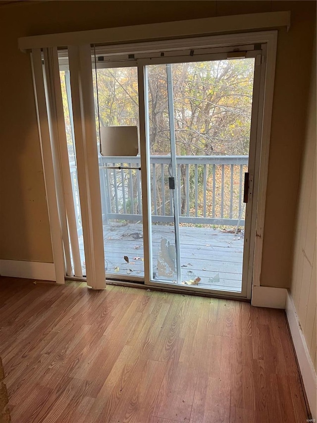 entryway with light hardwood / wood-style floors