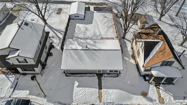 view of snowy aerial view