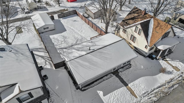 view of snowy aerial view