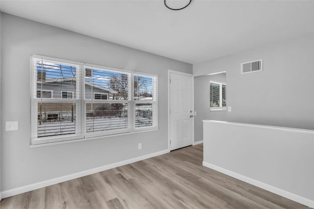 empty room featuring light wood-type flooring