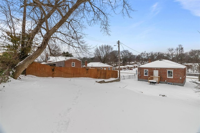 view of snowy yard