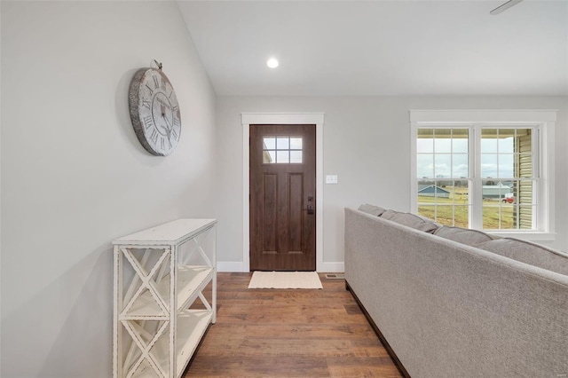 foyer featuring hardwood / wood-style floors