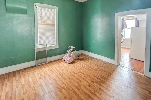 empty room featuring light wood-type flooring