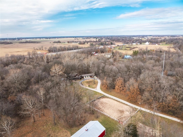 drone / aerial view featuring a rural view