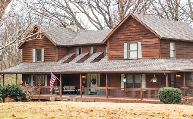 view of front of house with covered porch