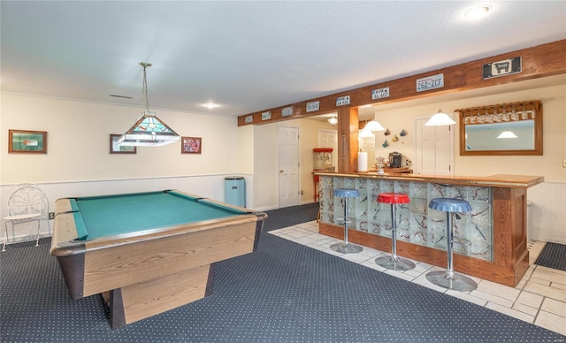 game room featuring bar and pool table