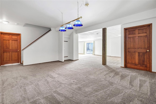 unfurnished living room with carpet