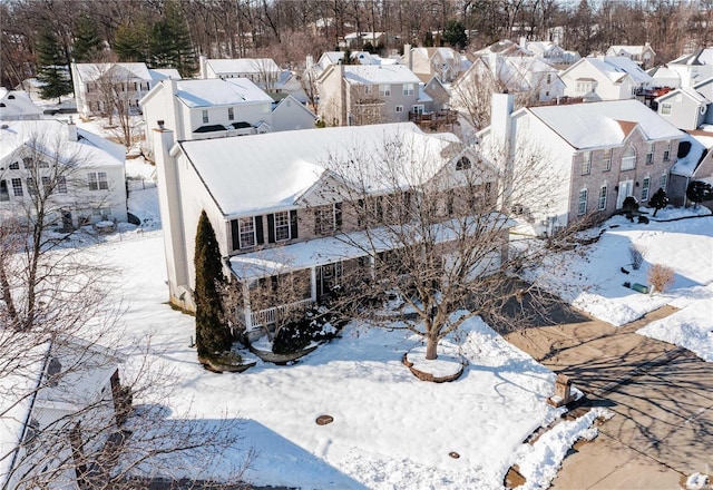 view of snowy aerial view