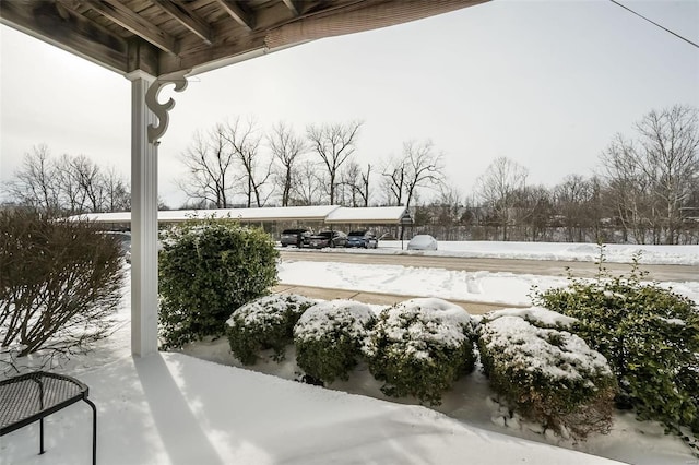 view of snowy yard