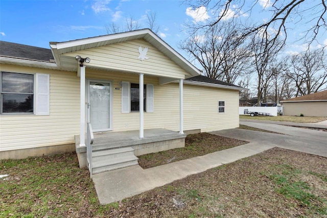 exterior space featuring a porch