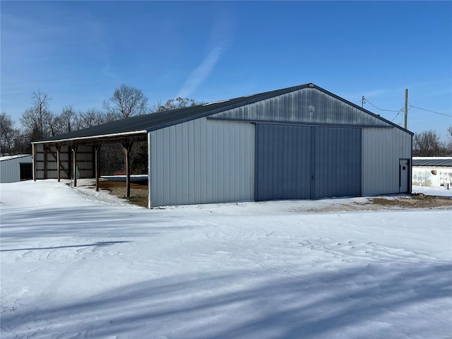 view of snow covered structure