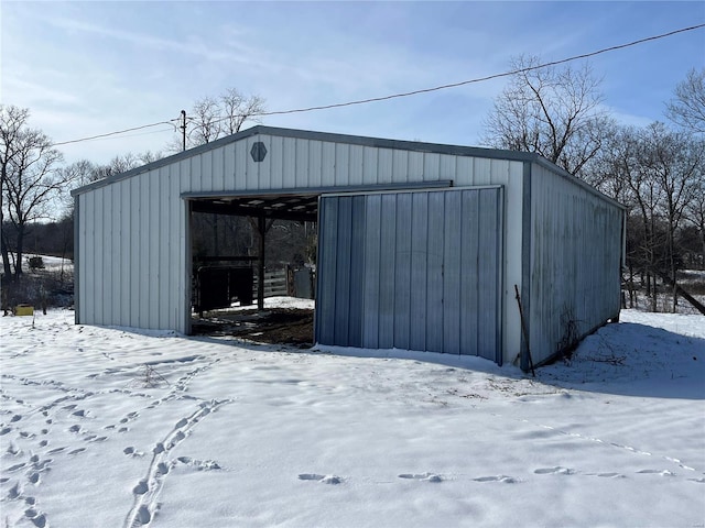 view of snow covered structure