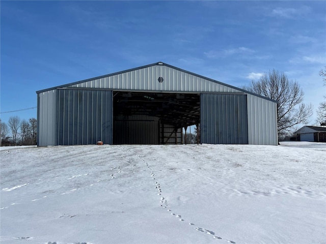 view of snow covered structure