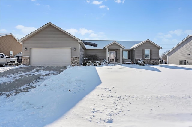 view of front of home with a garage