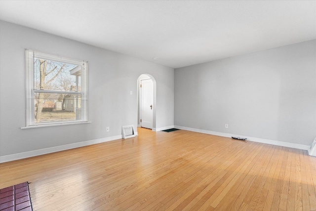 empty room featuring light wood-type flooring