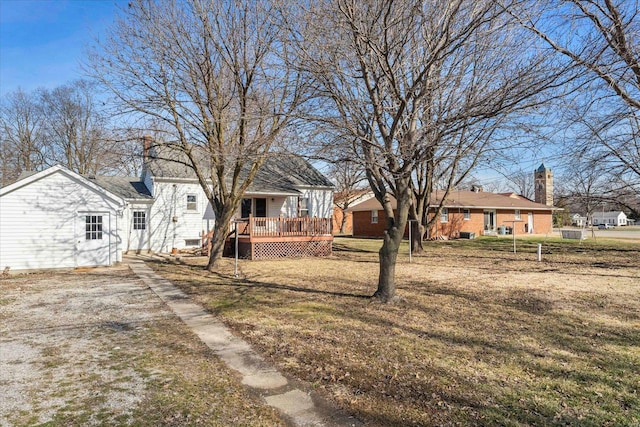 view of yard featuring a deck