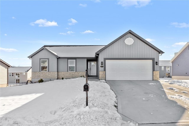 view of front of home with a garage