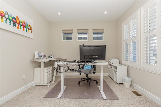 view of carpeted office