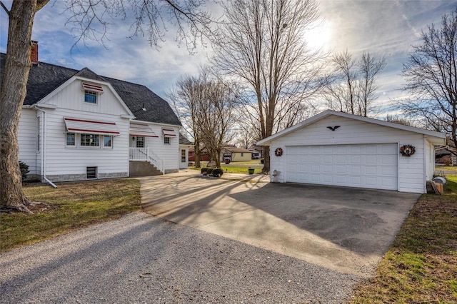 view of home's exterior with a garage