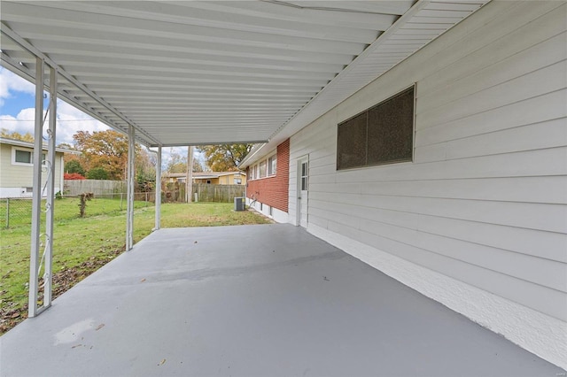 view of patio featuring central air condition unit