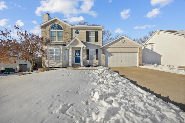 view of property with a garage