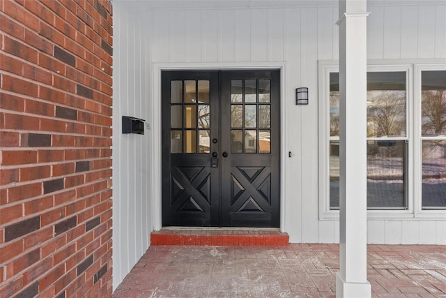 entrance to property with french doors