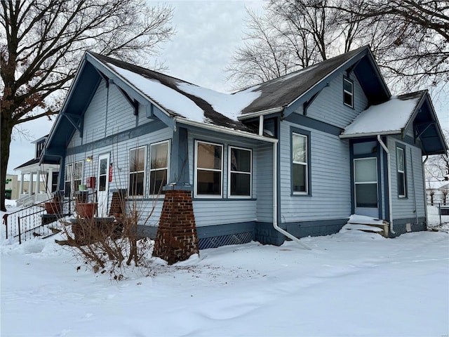 view of snowy exterior